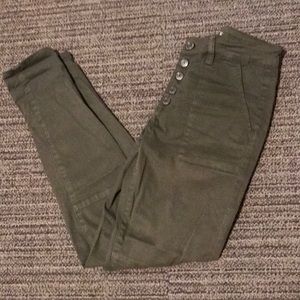 AE Super Stretch Army Green Skinny Jeans